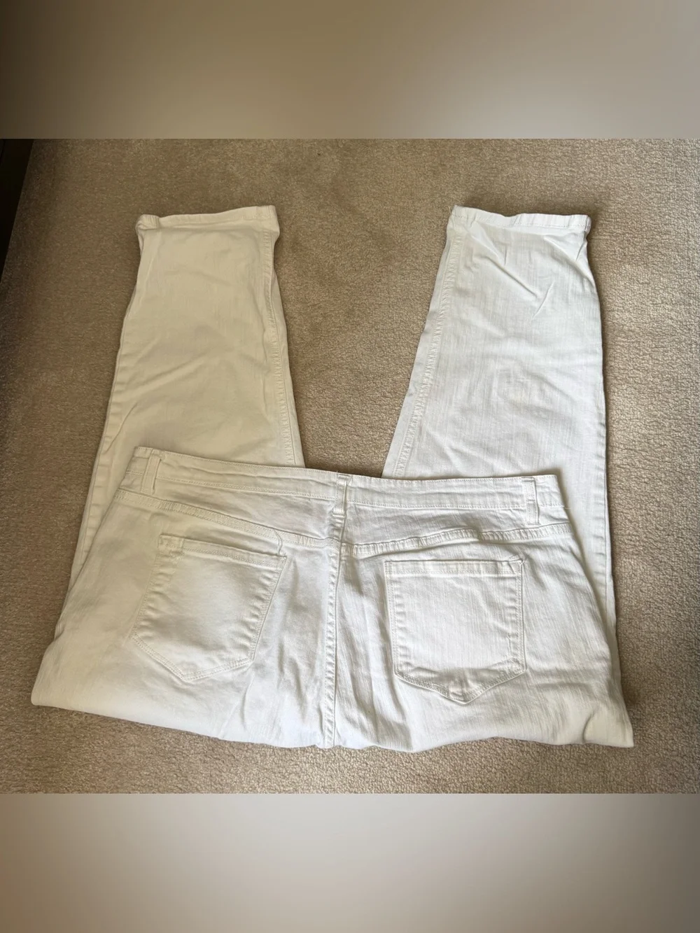 Vintage America White Stretch Cropped Jeans